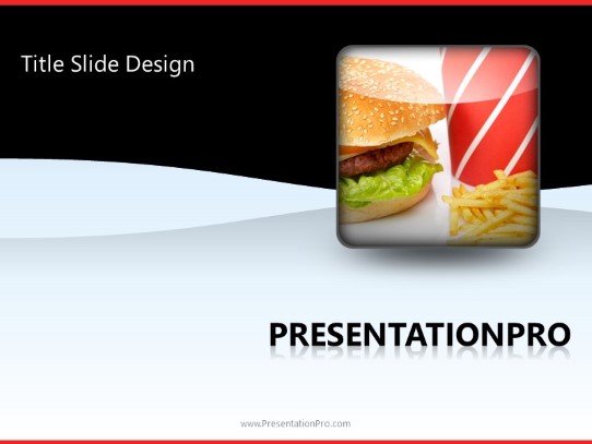 Fast Food Meal PowerPoint Template title slide design