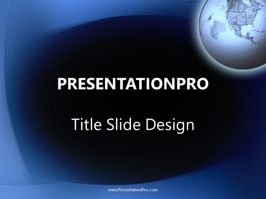 Funky Bue Globe PowerPoint Template title slide design
