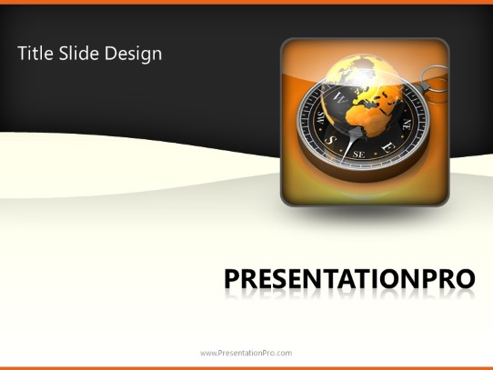 Global Travel Compass PowerPoint Template title slide design