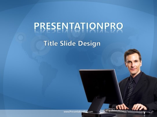 Global Communication PowerPoint Template title slide design