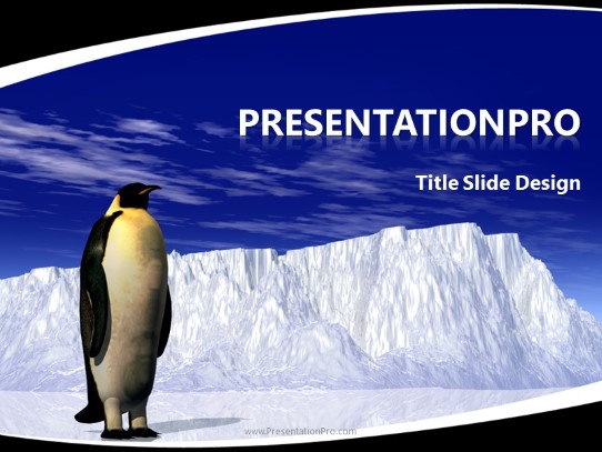 Animals Penguin PowerPoint Template title slide design