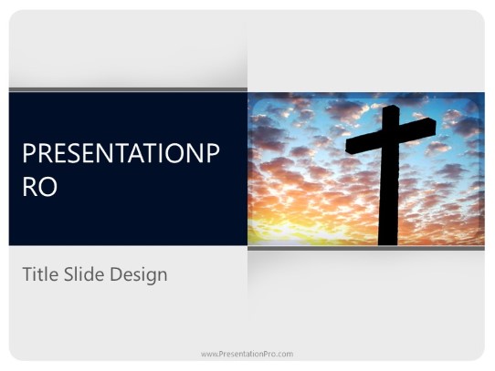 Religion Cross PowerPoint Template title slide design
