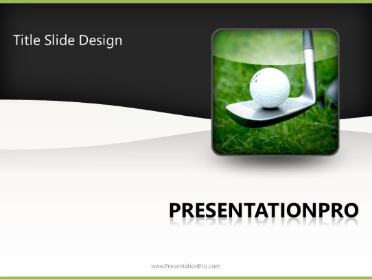 Leisure Sport Golf PowerPoint Template title slide design