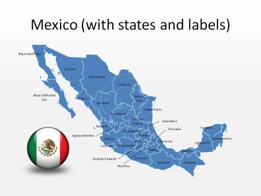 Mexico 3 PowerPoint Map Shape. 100% editable in PowerPoint!