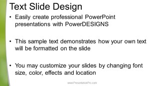 Green Dust Light Curve Widescreen PowerPoint Template text slide design