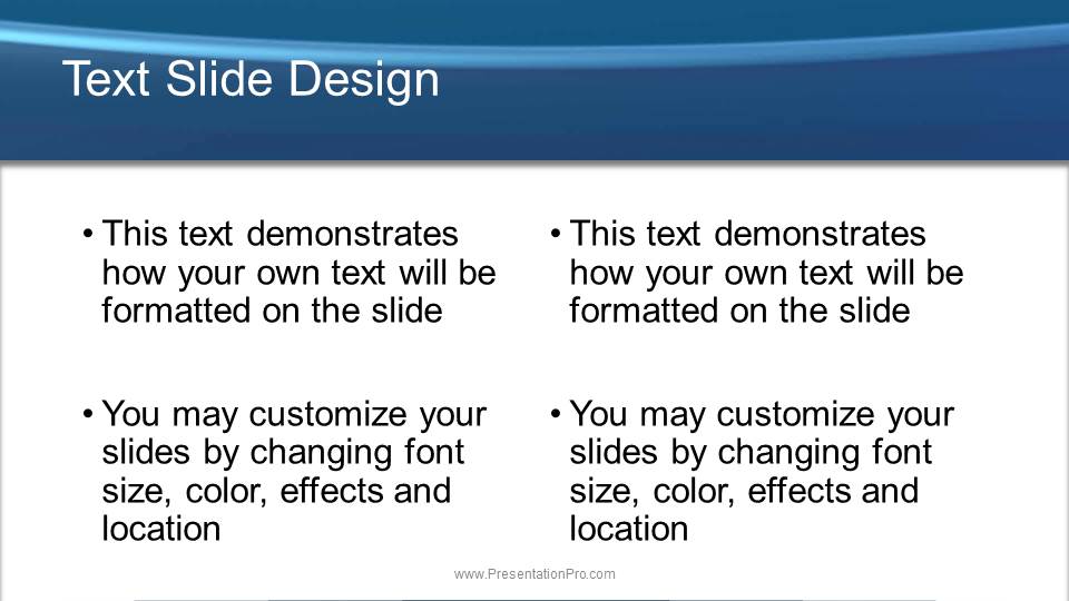 Flowing Abstract Widescreen PowerPoint Template text slide design