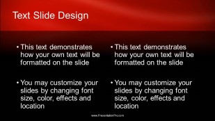 Flowing Red Light Widescreen PowerPoint Template text slide design