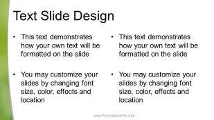 Green Dust Light Curve Widescreen PowerPoint Template text slide design