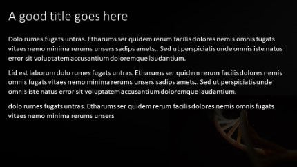 DNA Spin Widescreen PowerPoint Template text slide design