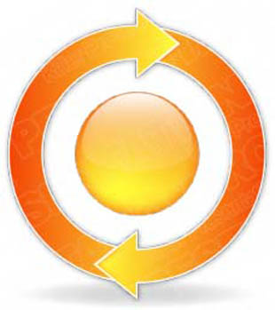 Download arrowcycle a 2orange PowerPoint Graphic and other software plugins for Microsoft PowerPoint