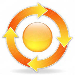 Download arrowcycle a 4orange PowerPoint Graphic and other software plugins for Microsoft PowerPoint