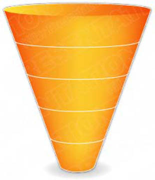 Download cone down 5orange PowerPoint Graphic and other software plugins for Microsoft PowerPoint