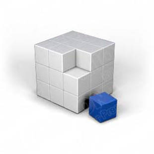 Download puzzle cube 3 blue PowerPoint Graphic and other software plugins for Microsoft PowerPoint