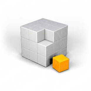 Download puzzle cube 3 orange PowerPoint Graphic and other software plugins for Microsoft PowerPoint