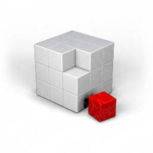 Download puzzle cube 3 red PowerPoint Graphic and other software plugins for Microsoft PowerPoint
