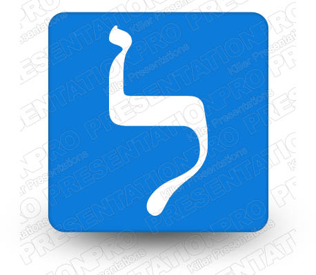 Hebrew Lamed Blue Square PPT PowerPoint Image Picture