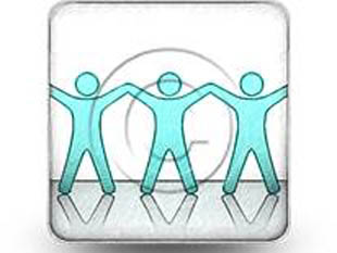 Celebrating Teamwork Teal Square Color Pencil PPT PowerPoint Image Picture