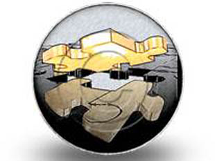 Gold Puzzle Circle Color Pencil PPT PowerPoint Image Picture