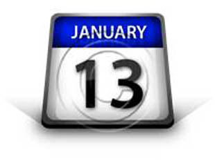 Calendar January 13 PPT PowerPoint Image Picture