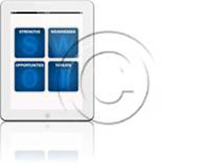Tablet white SWOT Analysis Blue PPT PowerPoint Image Picture