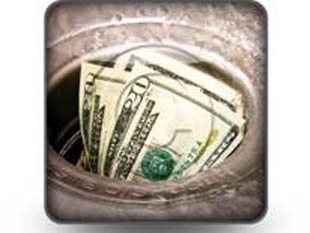 Money Down Drain Square PPT PowerPoint Image Picture