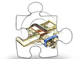 Money Lock Color Pencil PUZ PPT PowerPoint Image Picture