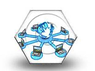 Global Computer Network Blue Color Pencil HEX PPT PowerPoint Image Picture