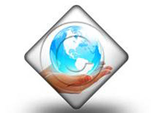 Globe In Hand Diamond PPT PowerPoint Image Picture