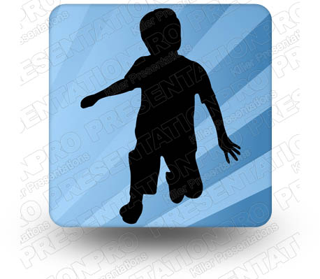Boy Jump Silhouette 01 Square PPT PowerPoint Image Picture