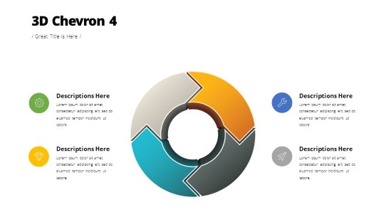 3D Chevron 4 PowerPoint PPT Slide design