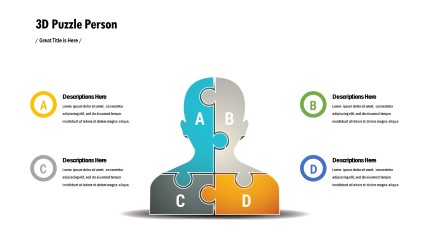 3D Puzzle Person PowerPoint PPT Slide design