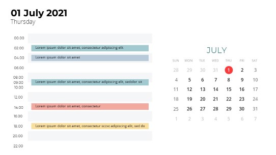 Calendars 2021 Daily Log July PowerPoint PPT Slide design
