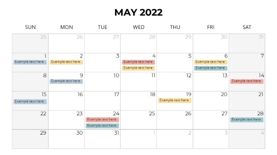 Calendars 2022 Monthly Sunday May PowerPoint PPT Slide design