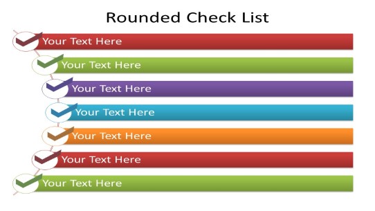 Curved Check List PowerPoint PPT Slide design