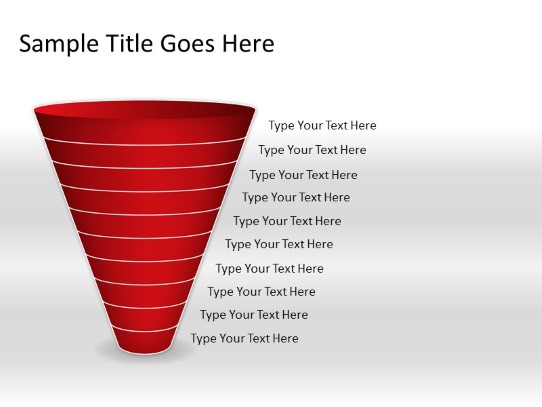 Cone Down A 10red PowerPoint PPT Slide design