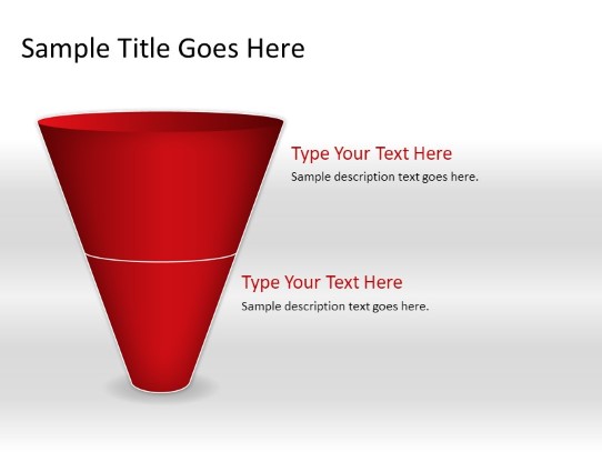 Cone Down A 2red PowerPoint PPT Slide design