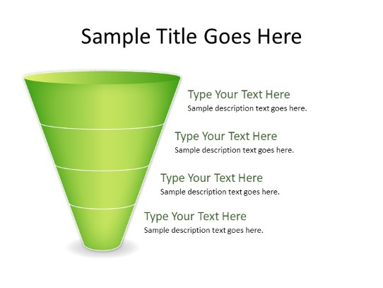 Cone Down A 4green PowerPoint PPT Slide design