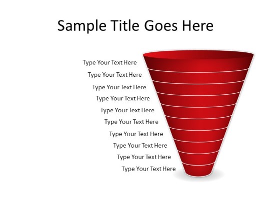 Cone Down C 10red PowerPoint PPT Slide design