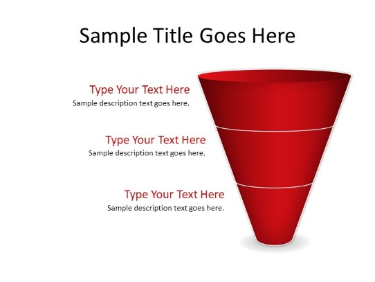 Cone Down C 3red PowerPoint PPT Slide design