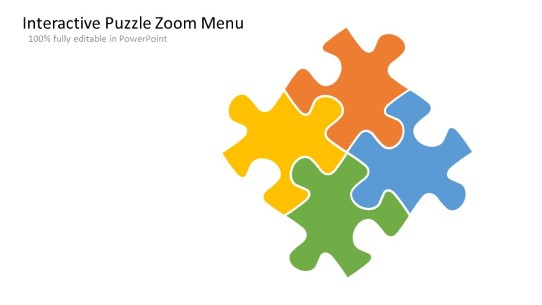 Interactive Puzzle Zoom Menu 1 PowerPoint PPT Slide design