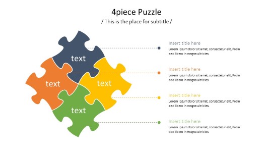 4Piece Puzzle PowerPoint PPT Slide design