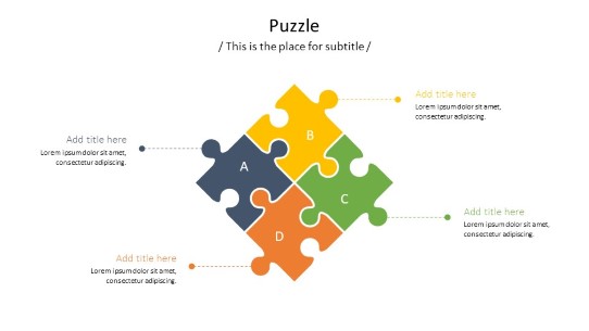 4Piece Puzzle 5 PowerPoint PPT Slide design