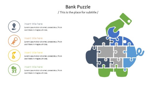 Bank Puzzle PowerPoint PPT Slide design