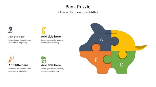 Bank Puzzle 3 PowerPoint PPT Slide design