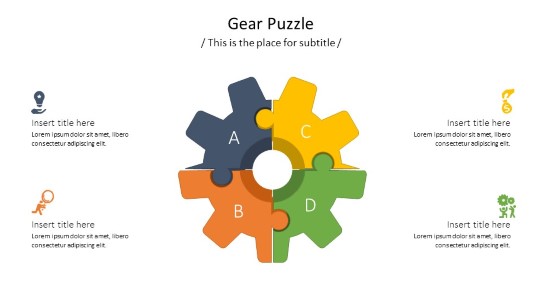 Gear Puzzle PowerPoint PPT Slide design
