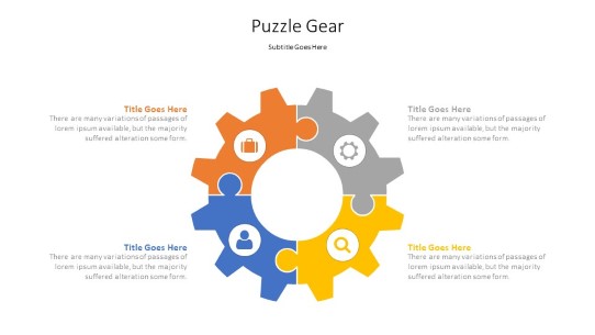 Gear Puzzle 3 PowerPoint PPT Slide design