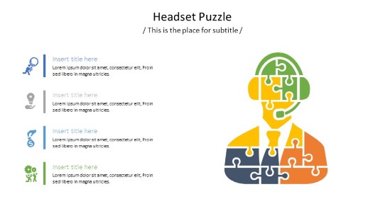 Headset Puzzle PowerPoint PPT Slide design