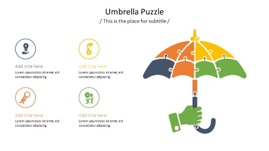 Umbrella Puzzle PowerPoint PPT Slide design
