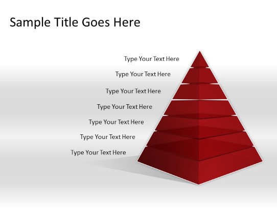 Pyramid A 7red PowerPoint PPT Slide design