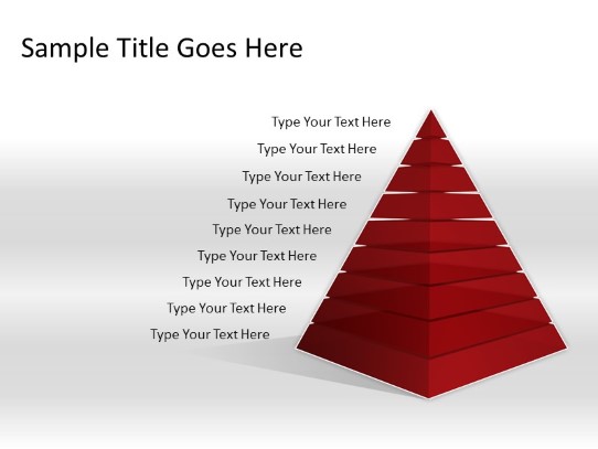 Pyramid A 9red PowerPoint PPT Slide design